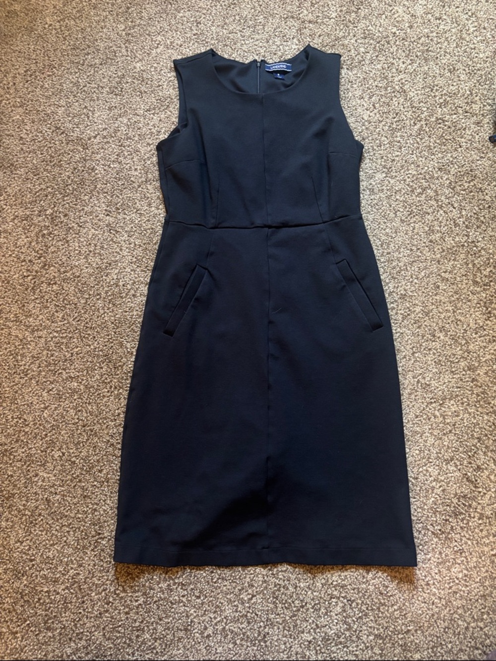 Lands End Black Sleeveless Midi Dress